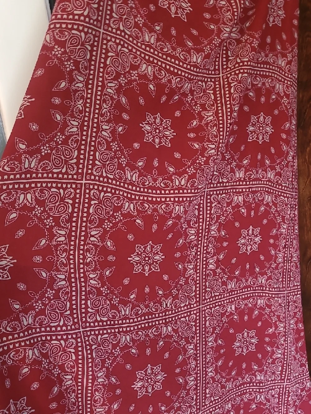 High-Rise Red Bandana-Print Maxi Skirt - Picture 3 of 5
